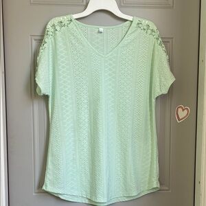 Mint Green Lace Women Top